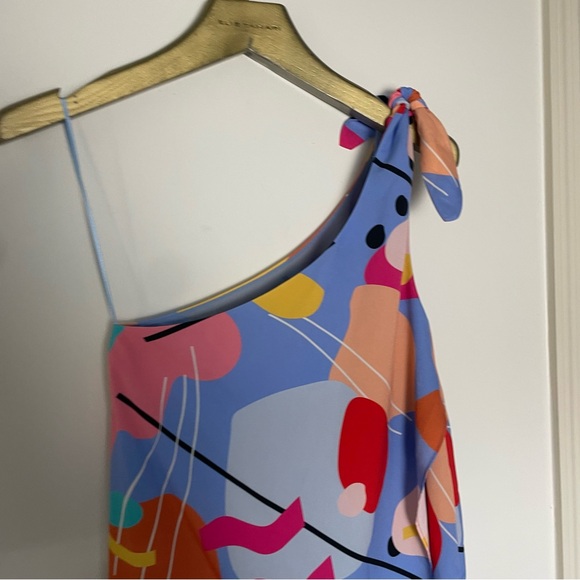 CROSBY by Mollie Burch Sasha High Low Midi Length One Shoulder Dress \\ 0 - Picture 4 of 11